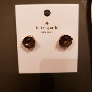 Kate Spade BLK/DIMND Earrings Gold Tone Metal
